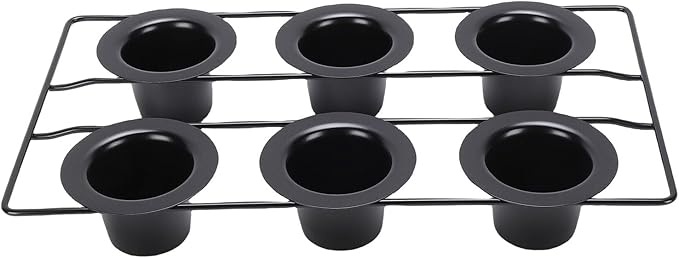 6 Cup Popover Pan for Baking Deep Non Stick Sturdy Carbon Steel Bakeware for Yorkshire Pudding Muffins Popovers