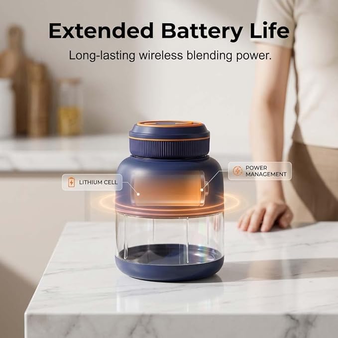 Portable Wireless Juicer Cup, 44oz Personal Blender for Shakes and Smoothies, USB-C Rechargeable Cordless Travel Blender with Leakproof Drinking Lid, BPA-Free Cup for Gym Office Outdoor (White-28 Oz)