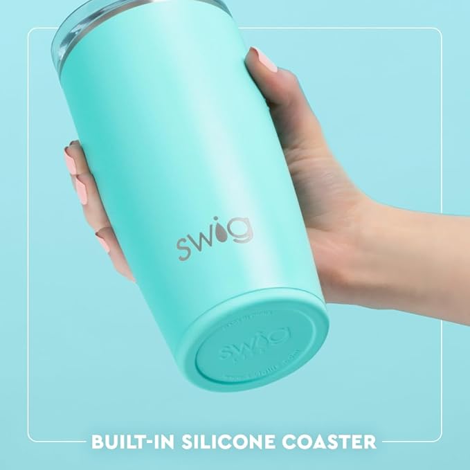 Swig Life 22oz Insulated Tumbler, Travel Coffee Tumbler with Lid, Cup Holder Friendly Travel Coffee Mug, Stainless Steel, 22 oz Tumblers, Reusable Insulated Mug with Lid (Lemon Meringue)