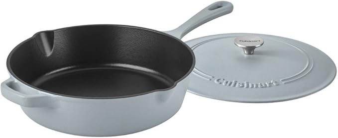 Cuisinart 12-Inch Cast Iron Chicken Fryer with Lid, 4.5 Quart Capacity, Porcelain Enameled Interior, Oven Safe, Induction Compatible, Matte Grey