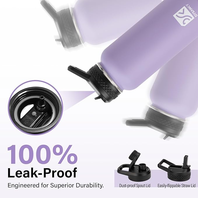 DYSANKY Insulated Water Bottle | Thickened Stainless Steel Vacuum Metal | Portable Sports Water Jug for Gym and Hiking with Straw, Carrier Bag, Handle Strap | BPA-Free 32 oz