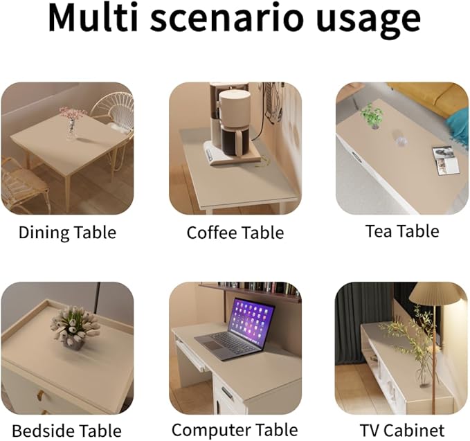 Dining Table Cover Protector for Dining Room Table - Can Be Used On Both Sides Waterproof and Easy to Clean Good Flatness Used for Dining Table(Light Brown+Gray 44x78)