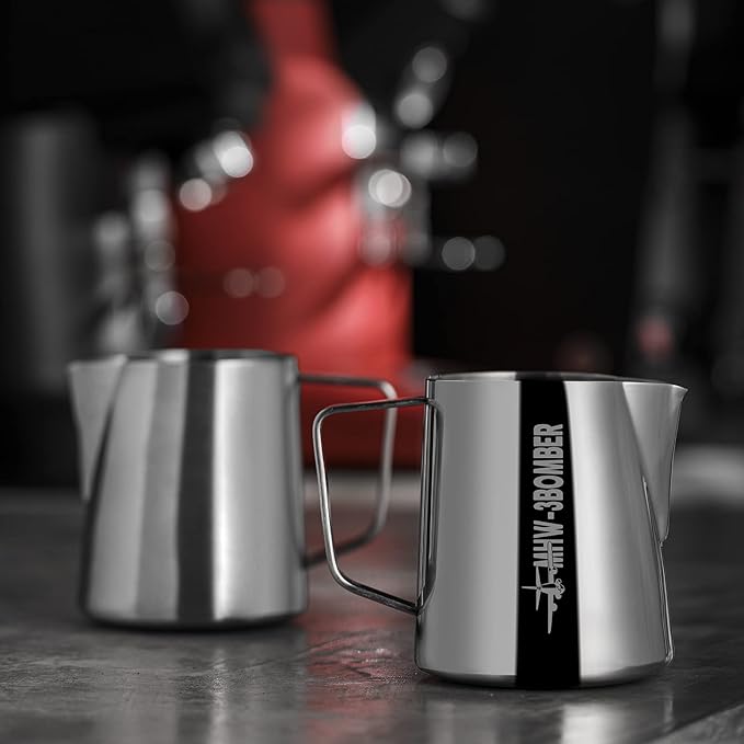 MHW-3BOMBER Espresso Steaming Pitcher Milk Frothing Pitcher Stainless Steel Milk Coffee Cappuccino Latte Art Barista Cup 20oz/600ml (Glossy), P5003S