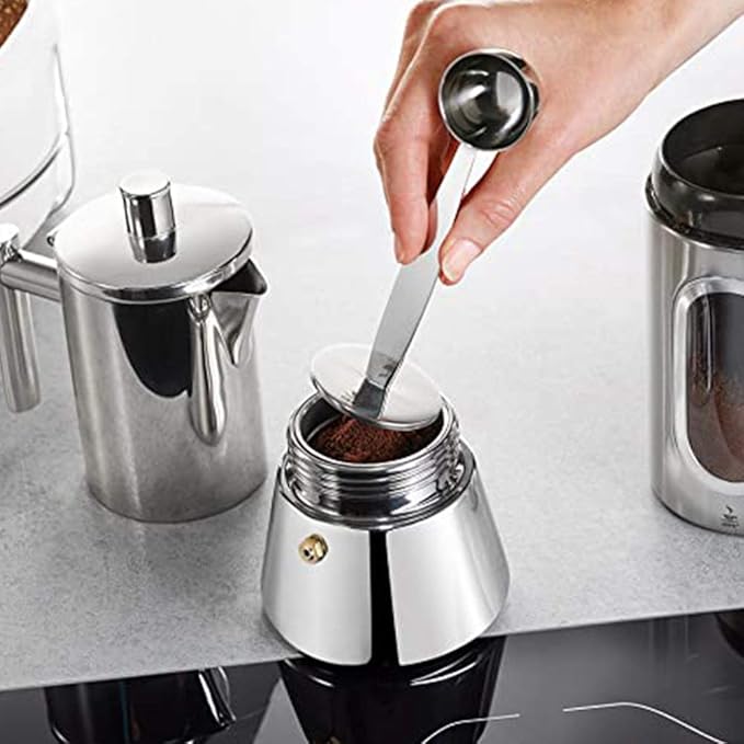 Coffee Scoops, 1 PC 15 ML (1 TPSP) Rose Gold 304 Stainless Steel Espresso Coffee Measuring Spoon 1 Tablespoon Measure Spoon with Pressed Bottom Fits Coffee Container for Ground Coffee Tea Salt