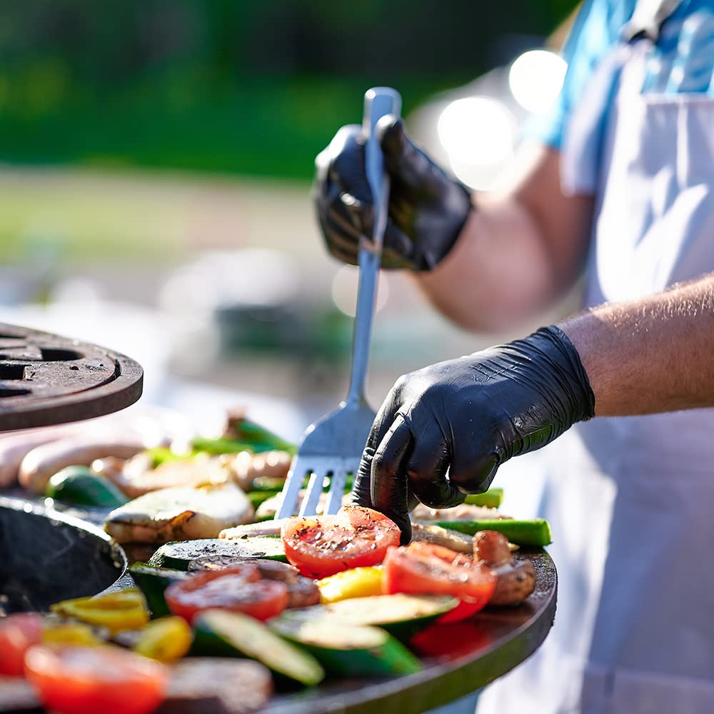 Safe Health Nitrile Black Disposable Gloves, Latex Free, Powder Free, Case of 1000, Small, Textured, 3.5 mil, Industrial, Tattoo, Salon, Hair, Auto, Car, Cleaning, Food, Cooking