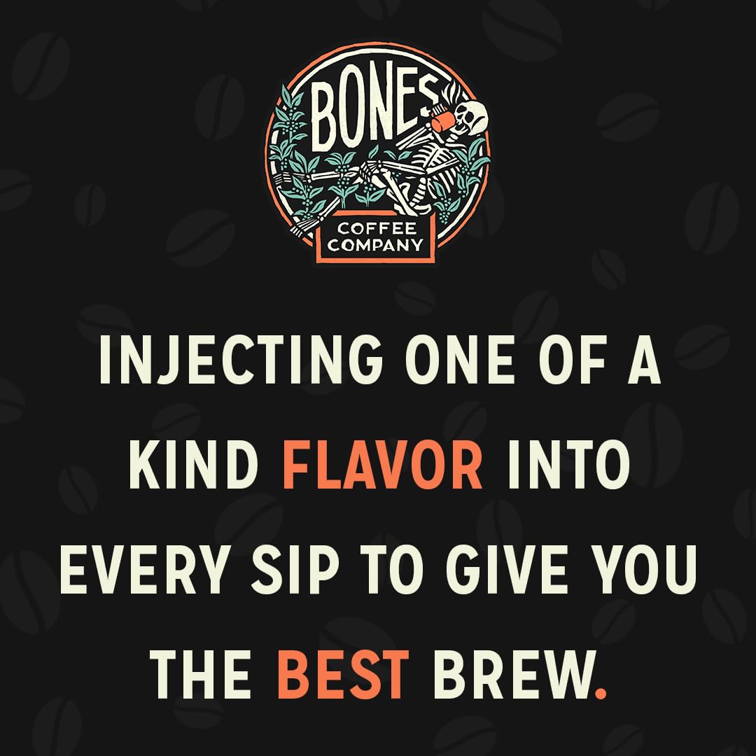 Bones Coffee Company The Nightmare Before Christmas Santa Jack Flavored Coffee Beans, Medium Roast Ground Coffee Low Acid, Cranberry Creme Brulee Flavor (12 oz)