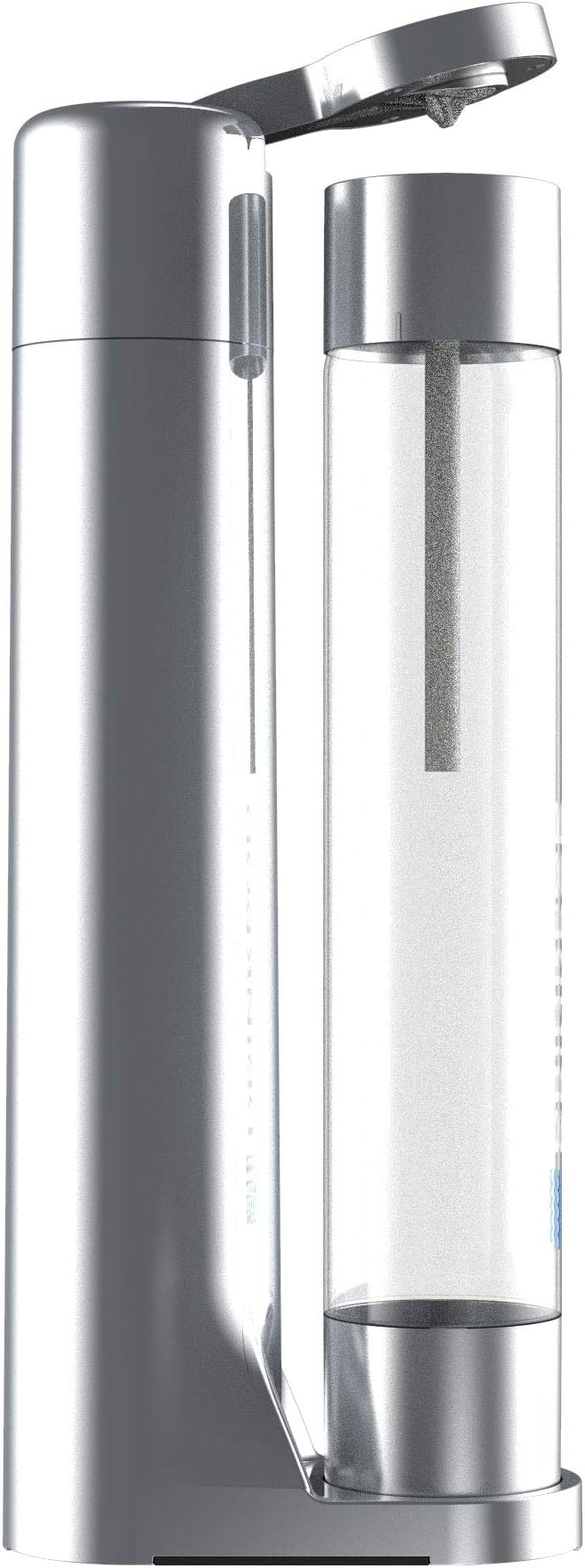 Fizzpod Sparkling Water Maker & Home Soda Carbonator Sparkling Water Machine For Home | Infuses Flavors while Carbonating Beverage Drinks(Chrome + 2 CO2)