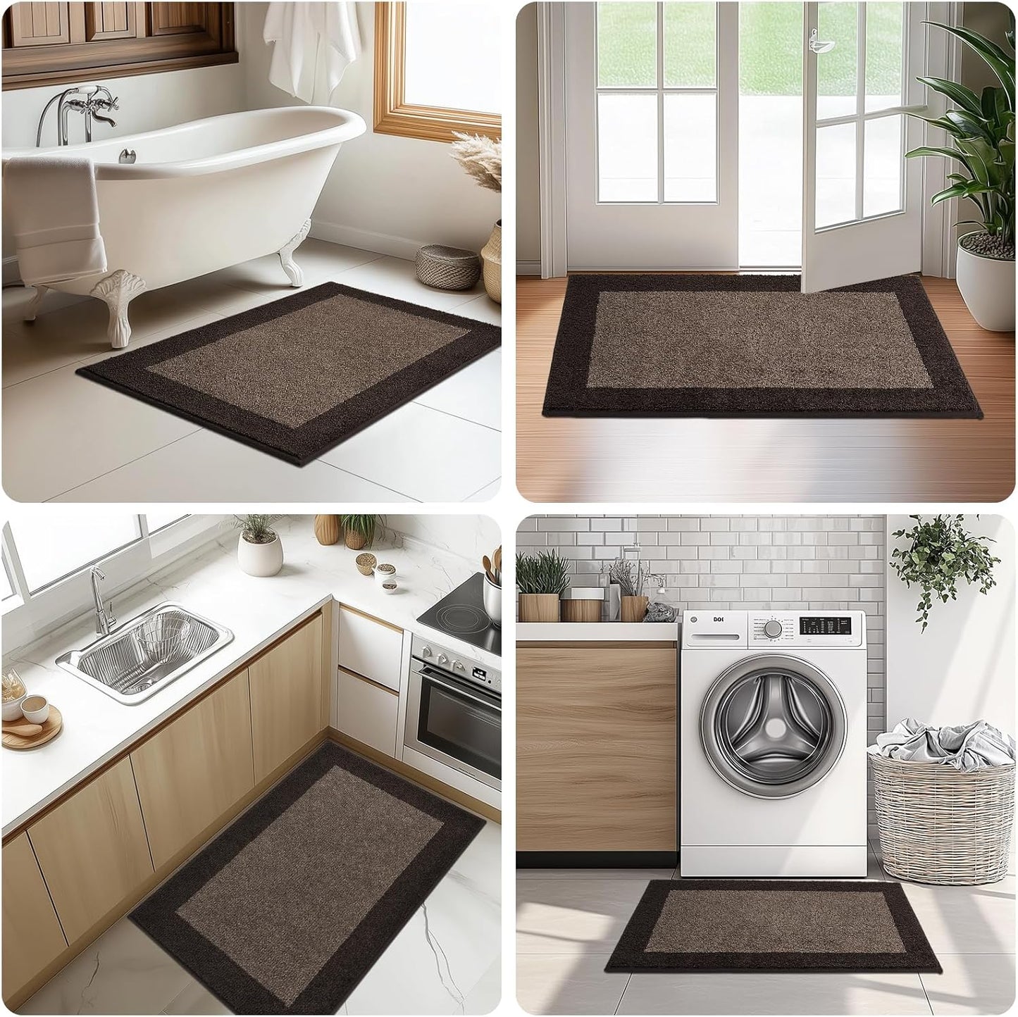 Machine Washable Kitchen Rug 24" x 36", Non Slip Kitchen Mat for Floor, Absorbent Entrance Throw Rug for Bedroom, Hallway, Bathroom, Door