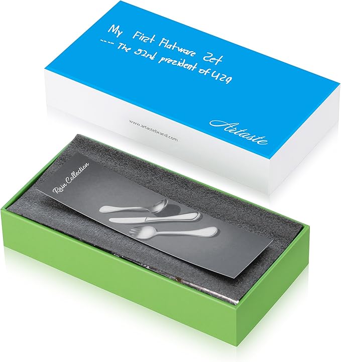 Artaste 56532 Rain 18/10 Stainless Steel 12-Piece Kids Flatware Set, Service for 4