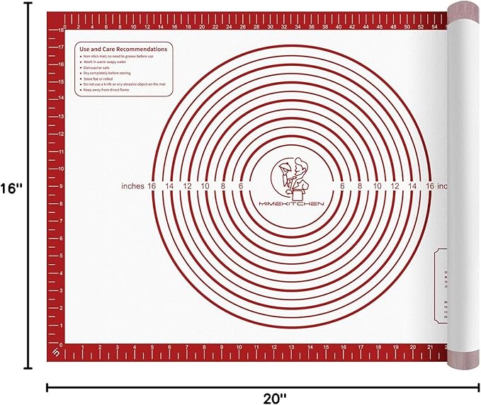 Silicone Baking Mat,Non Stick Pastry Dough Mat for Rolling, Macarons Baking Mat, Pie Crust Bread Pizza Mat, Counter Mat