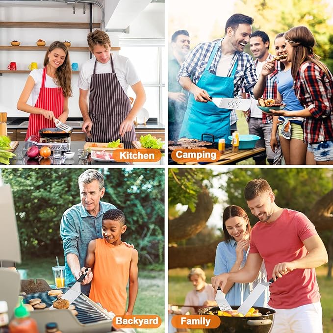 8-Piece Griddle Accessory Kit – Premium Stainless Steel Tools with Leak-Proof Bottles, Scraper, Spatulas, Cleaning Brush & Carry Bag for Blackstone & Camp Chef(8pcs)