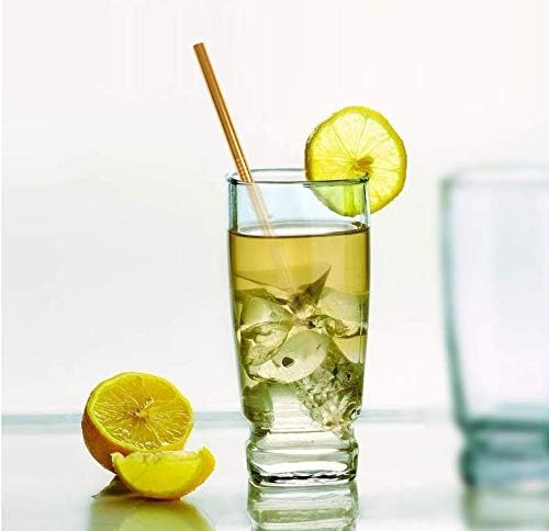 Reusable Gold Metal Straws 100Pack in Bulk Order. 8.5inch Long Stainless Steel Straight Straws.NiceCaTeLe 215mm Drinking Straws for Yeti Trail Tumblers (8.5" Long, Gold-100pcs Straight)