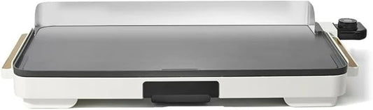 Electric Griddle 12x22 Inch with Backsplash, Nonstick Cooking Surface, Adjustable Temperature Control (White Icing)
