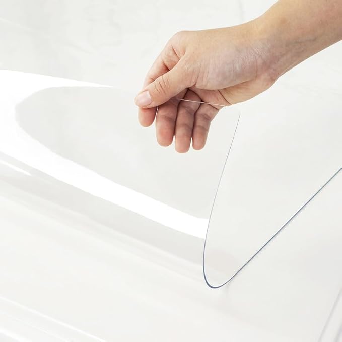 Warmstar Clear Table Cover Protector 42 x 90 Inch,1.5mm Thick Plastic Table Cover Rectangle,PVC Clear Table Protector,Desk Protector Mat for Kitchen, Dresser, Writing Desk，Dining Room Table