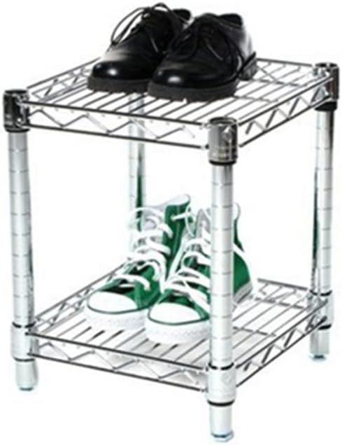 Shelving Inc. 14" d x 18" w Chrome Wire Shelving with 2 Tier Shelves, Weight Capacity 800lbs Per Shelf