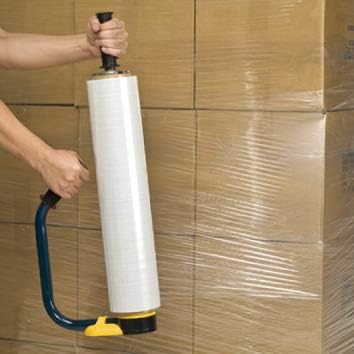WOD Industrial Strength Stretch Film Dispenser with Adjustable Handle - Fits 12", 15", and 18" Widths, Compatible with 1.5", 2", and 3" Cores, Heavy Duty Aluminum Base for Pallet Wrapping (6 Pack)