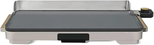 Electric Griddle 12x22 Inch with Backsplash, Nonstick Cooking Surface, Adjustable Temperature Control (Porcini Taupe)