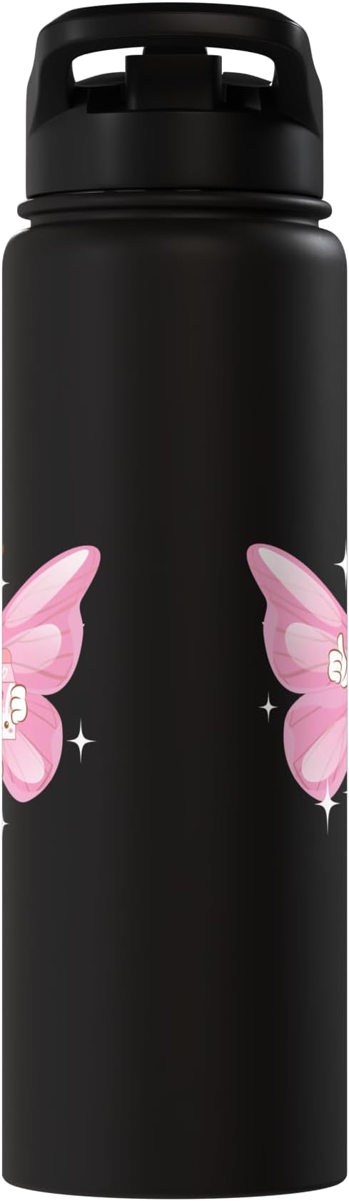 Butterfly Kawaii Strawberry Milk Shake Carton Stainless Steel Insulated Water Bottle