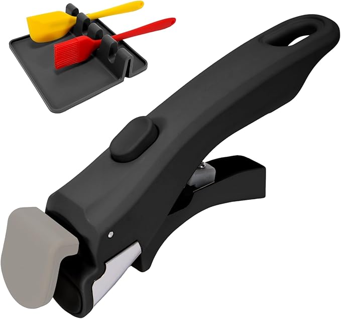 Removable Pot Handle, Universal Pan Handle, Replacement for Pots and Pans, Fits All Cookware, Includes Spoon Rest, Durable & Heat-Resistant, Black - Gray