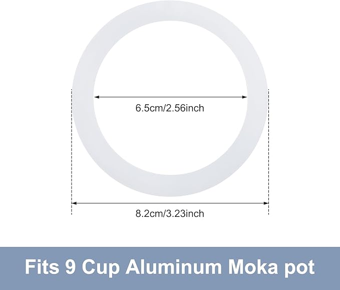 Sivaphe 9 Cup Stovetop Espresso Coffee Maker Replacement Infuser Parts Only for 450ml Aluminum Italian Moka Pot, 1 Filter and 3 Silicone Gasket Seals