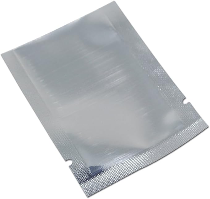 Silver Aluminum Foil Pouch Heat Seal Front Window Plastic Mini Open Top Flat Vacuum Packaging Mylar Bag Food Small Sample Mylar Food Storage Package (200, 9x13cm(3.5x5.1 inch))