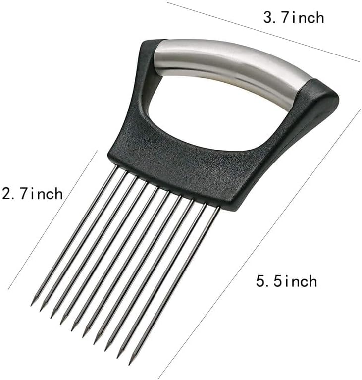 Onion Slice Holder, 2025 Upgraded Stainless Steel Onion Holder for Slicing Lemon Slicer Vegetable Cutter, Kitchen Chopper Slicing Assistant Tool for Meat, Onion, Potato, Tomato (2, B)