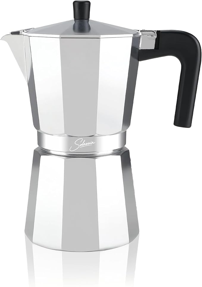12 Cup Stovetop Espresso Maker Italian Moka Pot, Stove Top Cuban Coffee Maker, Greca Mocha Pot(Basic, 20 oz/600ml)