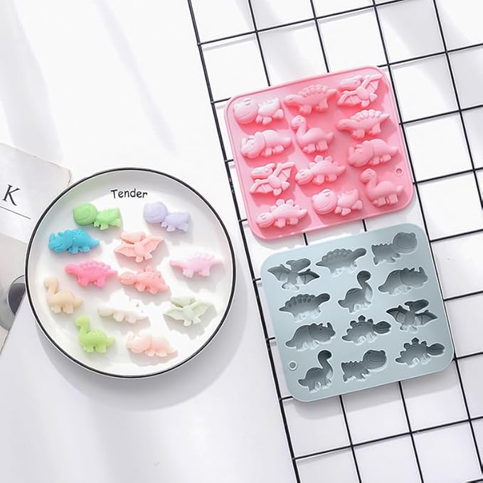 Silicone Cake Pop Mold Non Stick Fancy Mold Cake Pan 12 Cavity dinosaur shape Candy Cupcake Cornbread Chocolate Brownie Gummy Resin Crafts Cake