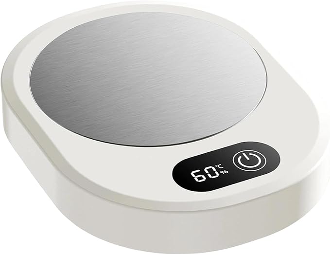 Amagogo Electric Beverage Warmer Plate Portable,Smart Coffee Heater with 4 Temperature Settings for Office Home, White
