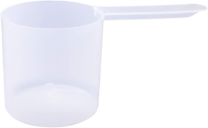 Plastic Measuring Scoop, (118.4 cc | 1/2 Cup | 4 fl oz. | 118.4 mL) Long Handle Spoons for Powders, Granules, Coffee, Pet Food, Baking Supplies, Protein and Other Dry Goods, BPA Free (Set of 1)