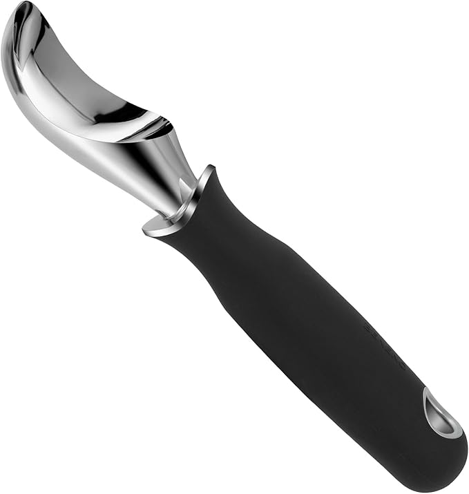 Beneno Heavy Duty Ice Cream Scoop - Upgraded Anti-Fracture Design, Comfortable Grip Long Handle, Effortless Scooping & Dishwasher Safe, Black