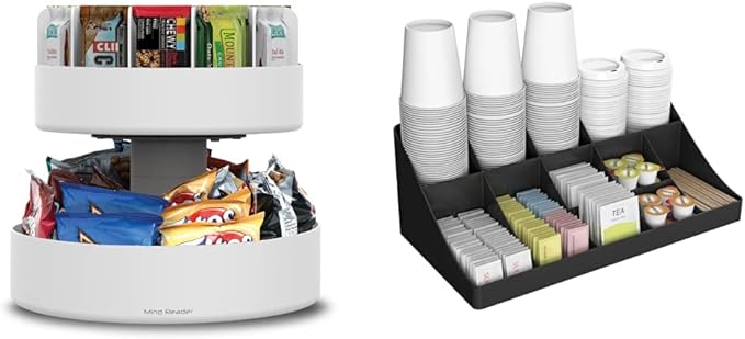 Mind Reader Snack Storage Bundle with Coffee Cup Organizer (Black)