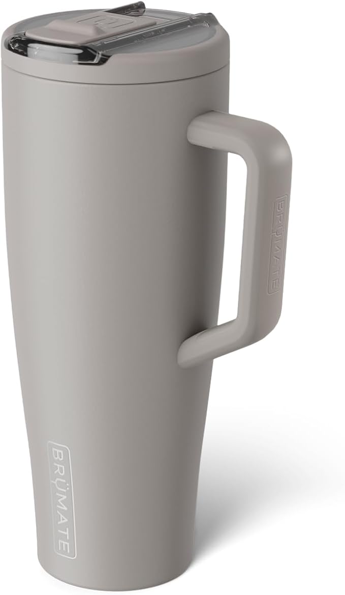 BrüMate Era Flip 40oz Tumbler with 100% Leakproof Covered Straw Lid | Hygienic Covered Straw | Insulated Stainless Steel Water Bottle with Handle | Cup Holder Friendly | BPA-Free (Mocha)