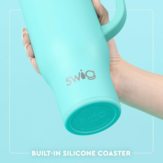 Swig Life 30oz Mega Mug, 30oz Tumbler with Handle and Straw, Large Insulated Tumblers, Cup Holder Friendly Travel Mug, Stainless Steel 30 oz Tumbler, Reusable Insulated Water Bottle (Easter Bunny)