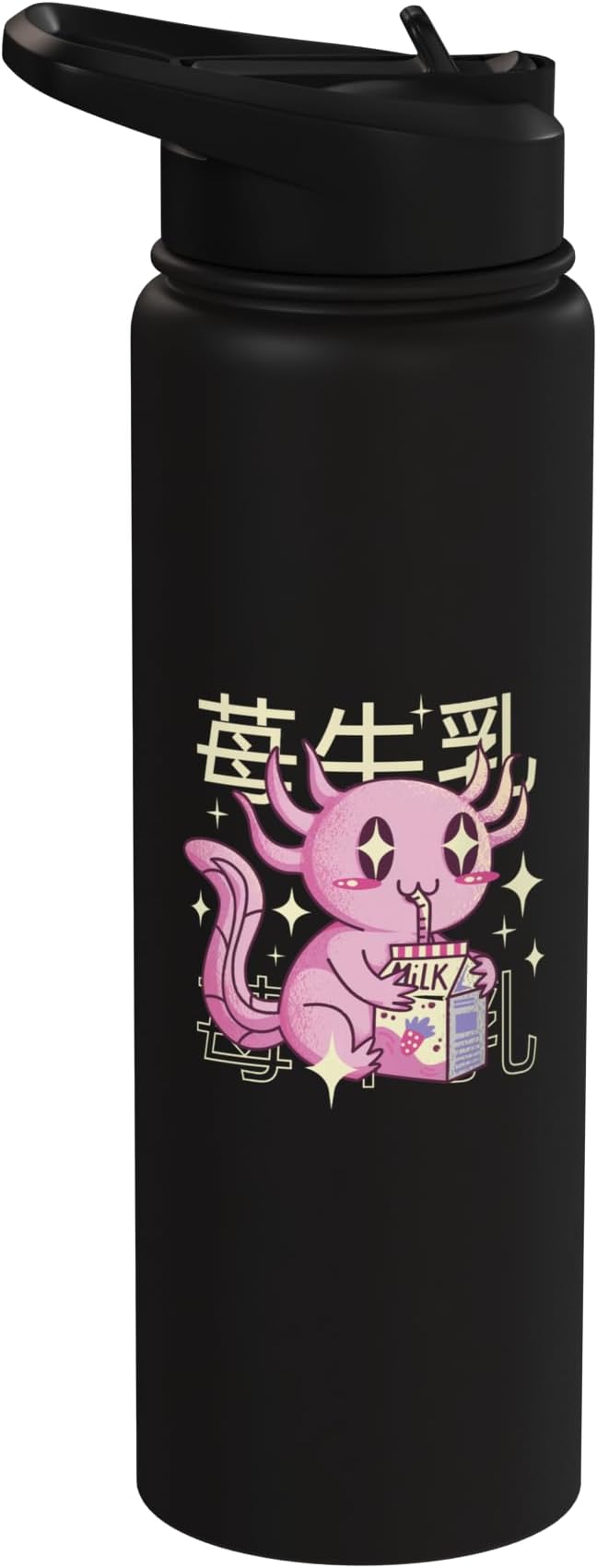 Cute Sea Creature Drinking Milk Japanese Art Kawaii Stainless Steel Insulated Water Bottle
