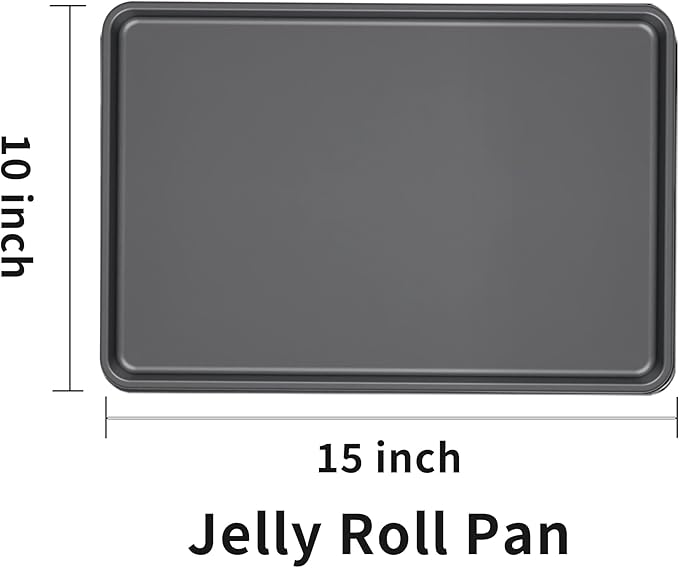 LISI Nonstick Stackable Baking Pans Set, Cookware Sets Baking Tray (15" x 10" (Jelly Roll Pan))