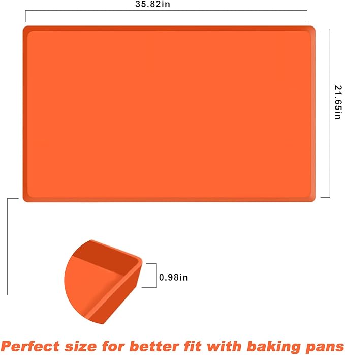 Silicone Baking Mat Roll, Non-slip Silicone Pastry Mat, Non-Stick Reusable Liner for Electric, Gas, Toaster Ovens, Grills - Kitchen Accessory to Keep Oven Clean - 36IN x 21FT
