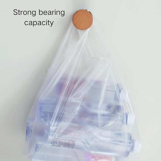 2 PCS Retro Magnetic Hooks, Wrought Iron Wooden Ball Hooks, Creative Punch-Free Storage for Refrigerators, Metal Doors, and Lockers (Beech+Walnut Wood,L)