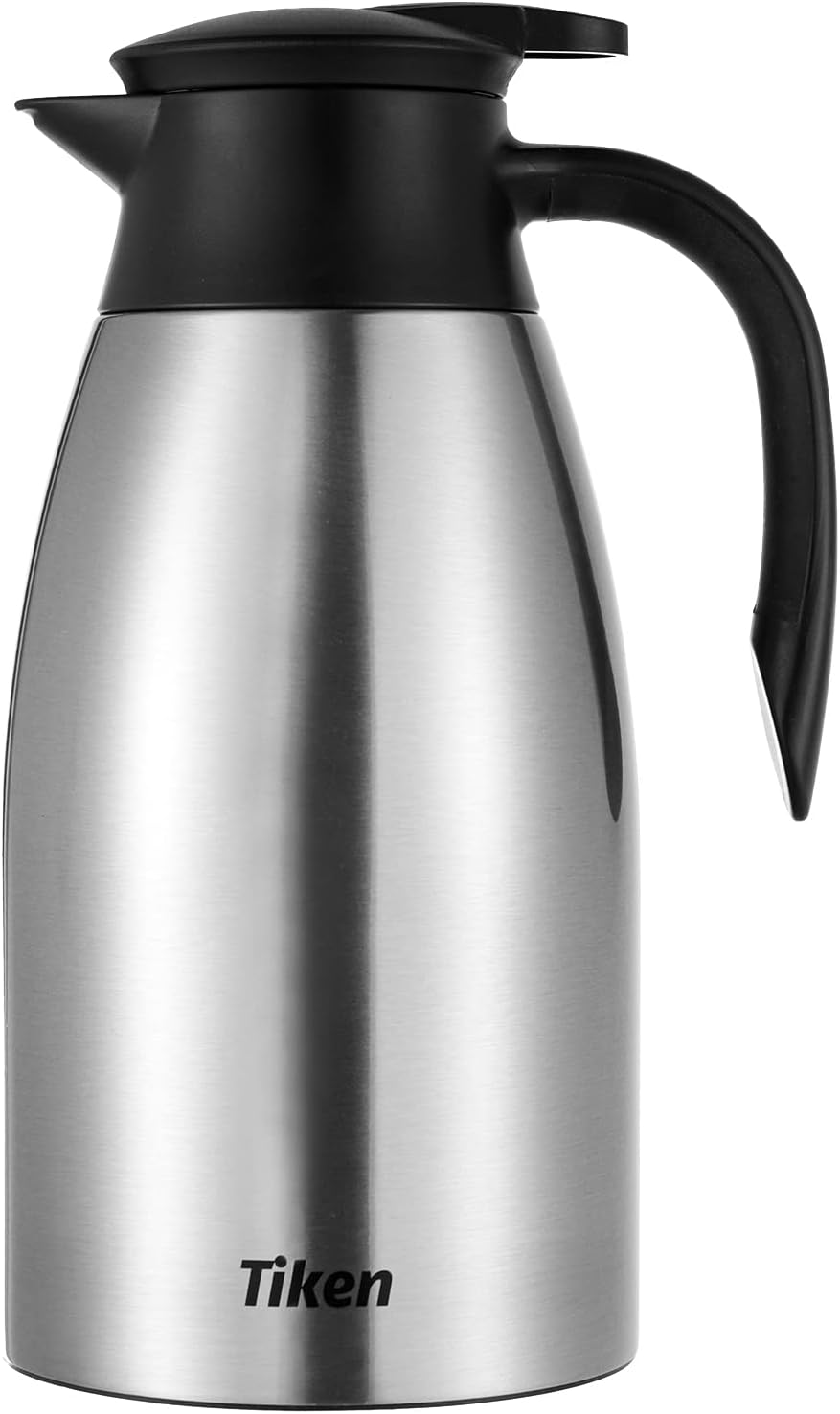 Tiken 85 Oz Thermal Coffee Carafe, Stainless Steel Insulated Vacuum Coffee Carafes For Keeping Hot, 2.5 Liter Beverage Dispenser (Silver)