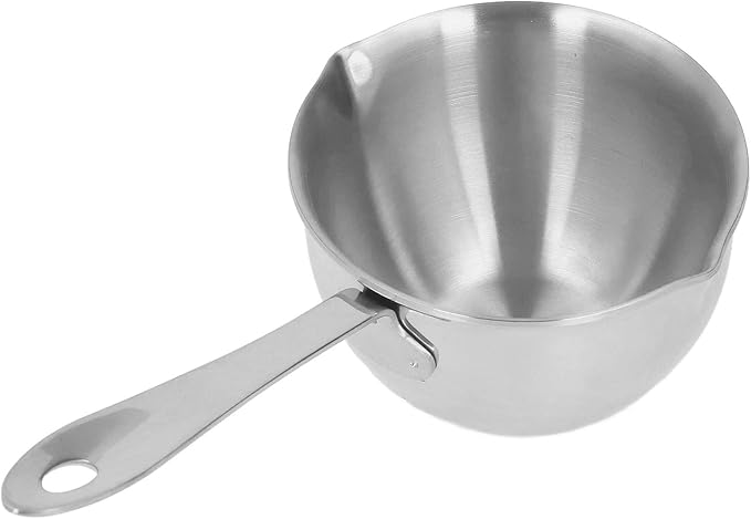 Stainless Steel Butter Warmer, Saucepan Chocolate Milk Butter Melting Pot Small Sauce Pan with Pour Spouts Cooking Pot for Hot Oil Soup Coffee Tea Warming (Silver)