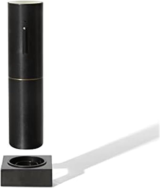 RBT Electric Corkscrew Wine Opener with Foil Cutter and Marble Charging Base, Black