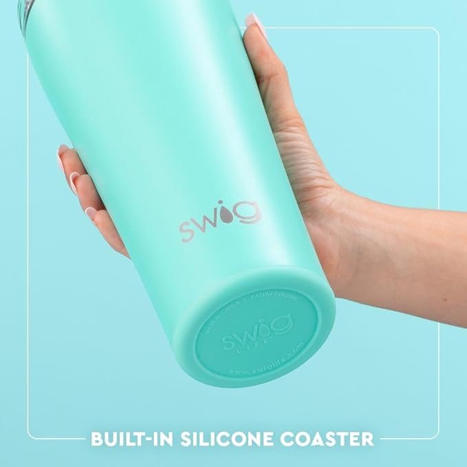 Swig Life 32oz Insulated Tumbler, Travel Coffee Tumbler with Lid, Cup Holder Friendly Travel Coffee Mug, Stainless Steel with Lid (Teacher Life)
