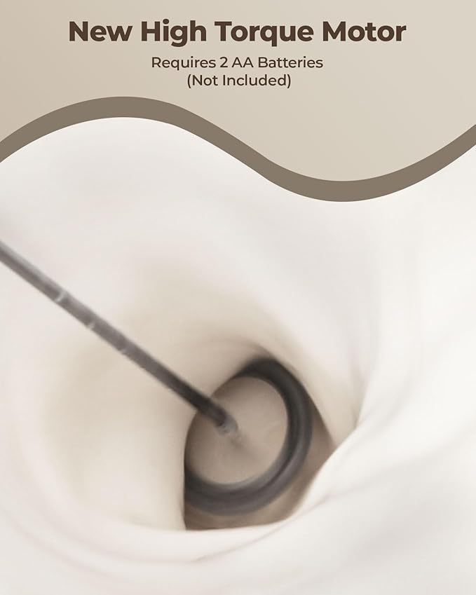 SIMPLETASTE Milk Frother Handheld Electric Foam Maker, Drink Mixer with Stainless Steel Whisk for Cappuccino, Bulletproof Coffee, Latte, Midnight Black, without Stand, Battery Operated