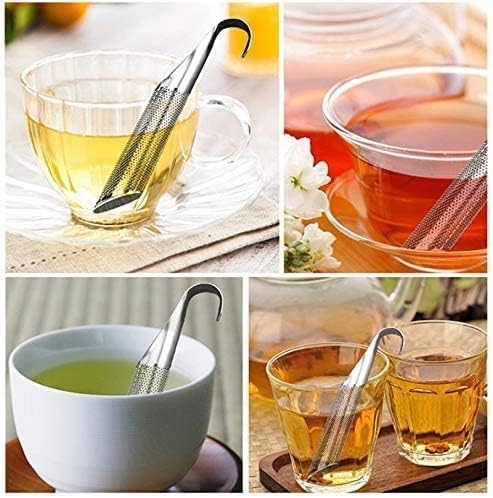 2PCS stainless steel tea filter mesh with hook handle, stainless steel tea diffuser, loose leaf tea infuser (2PCS)