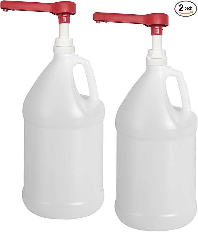 Rani Containers | 1 Gallon HDPE Plastic Jug with Reshipper Box & Pump Dispenser | Home & Commercial Use, Containers for Water, Sauces, Food, Soaps, Detergents, Liquids | Made in USA - Pack of 2