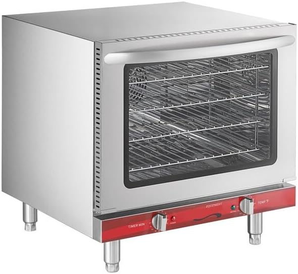 Half Size Commercial Countertop Convection Oven, 2.3 Cu Ft, Electric, 4-Rack Capacity, Stainless Steel, 208/240V, 2100/2800W, 23x22.5x20 Inch