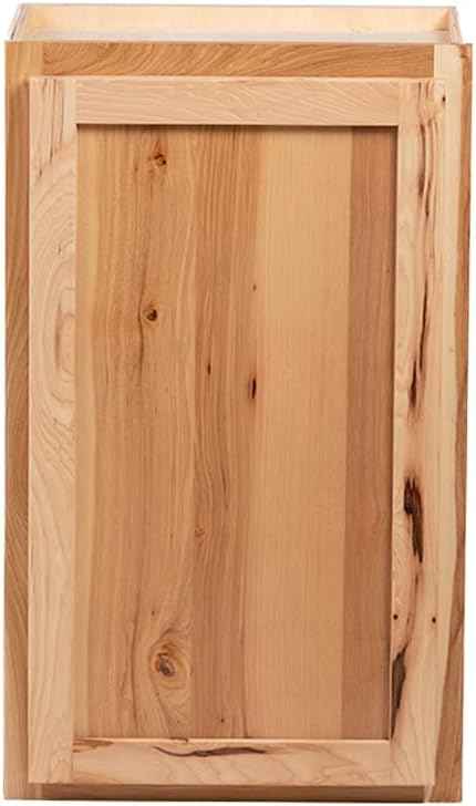 Quicklock RTA (Ready-to-Assemble) 42" Tall Wall Kitchen Cabinets - Shaker Style | 100% Hardwood | Made in America | Soft Close Hardware (Rustic Hickory, 12" D x 18" W x 42" H)