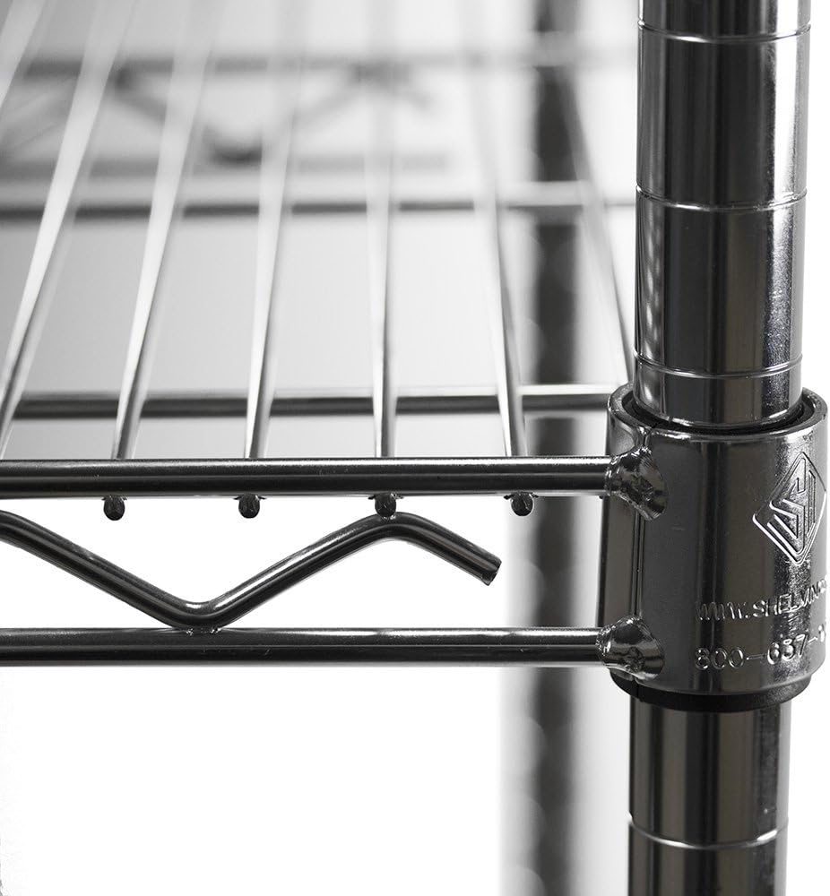 Shelving Inc. 8" d x 30" w Chrome Wire Shelving with 3 Tier Shelves, Weight Capacity 800lbs Per Shelf