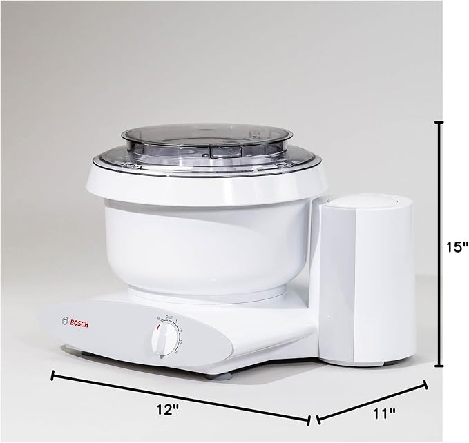 Bosch Universal Plus Stand Mixer 500 Watt, 6.5 Quarts with Wire Whips, Dough Hook & NutriMill Dough Hook Extender Bundle
