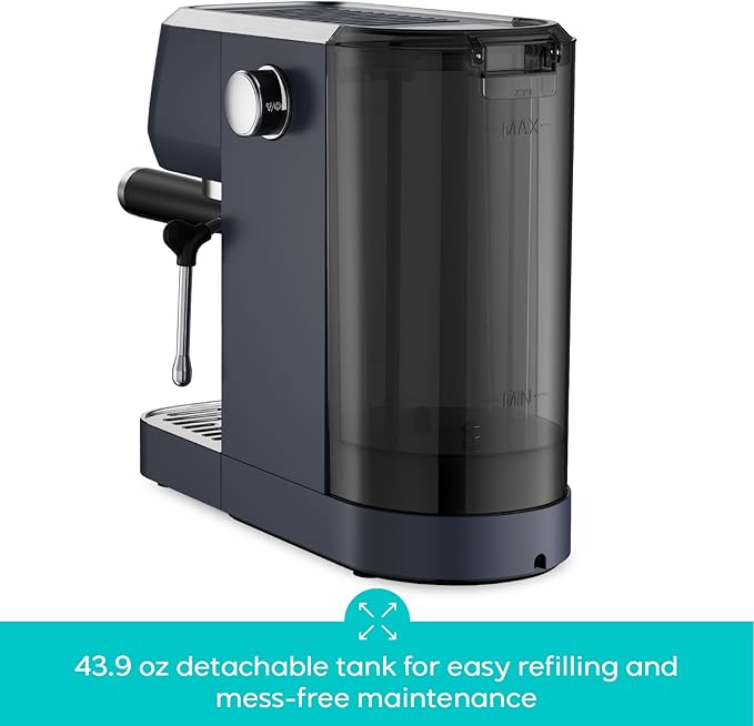 CASABREWS 3700 Essential Espresso Machine 20 Bar, Stainless Steel Coffee Maker with Steam Frother, Cappuccino & Latte Machine, 43.9oz Water Tank, Sapphire Blue